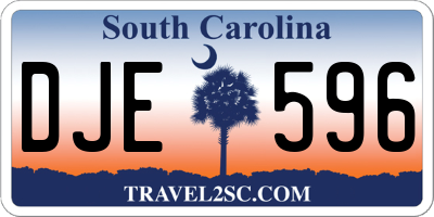 SC license plate DJE596