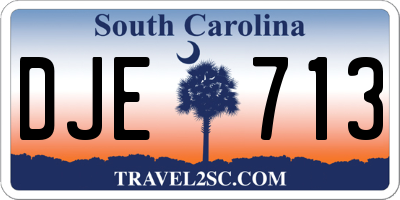 SC license plate DJE713