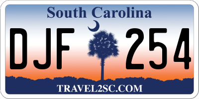 SC license plate DJF254