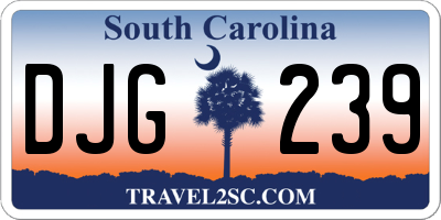 SC license plate DJG239