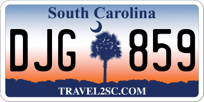 SC license plate DJG859
