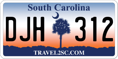 SC license plate DJH312