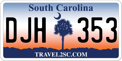 SC license plate DJH353