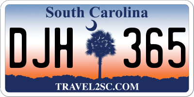 SC license plate DJH365