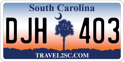 SC license plate DJH403