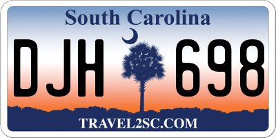 SC license plate DJH698