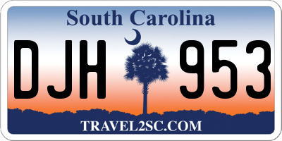 SC license plate DJH953