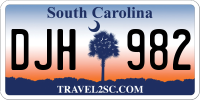 SC license plate DJH982