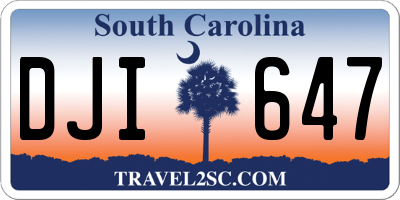 SC license plate DJI647