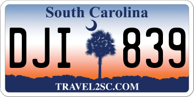 SC license plate DJI839