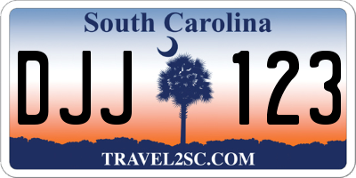 SC license plate DJJ123