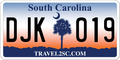 SC license plate DJK019
