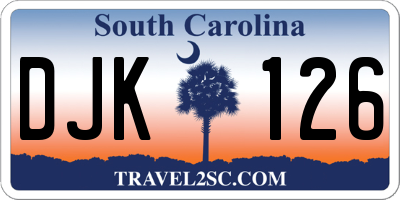 SC license plate DJK126