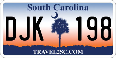 SC license plate DJK198