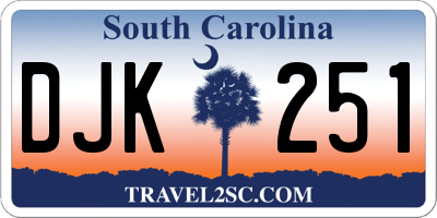 SC license plate DJK251