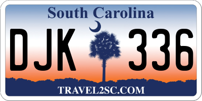 SC license plate DJK336