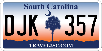 SC license plate DJK357