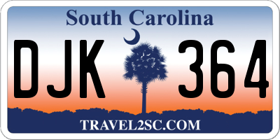 SC license plate DJK364
