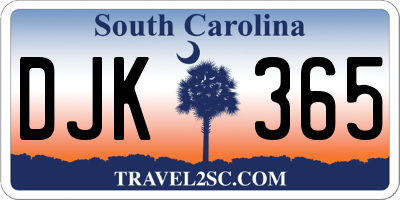 SC license plate DJK365