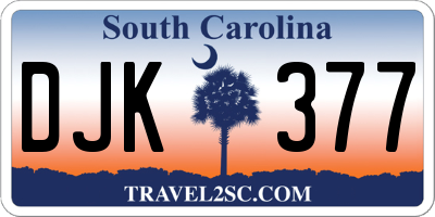 SC license plate DJK377