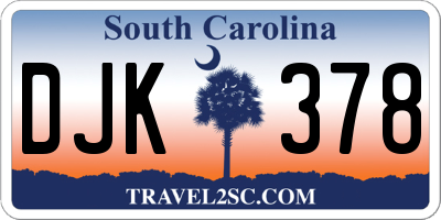 SC license plate DJK378
