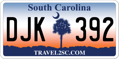 SC license plate DJK392