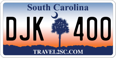 SC license plate DJK400