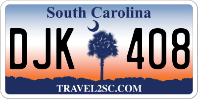 SC license plate DJK408