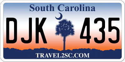 SC license plate DJK435