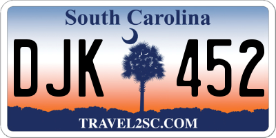 SC license plate DJK452