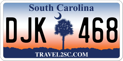 SC license plate DJK468