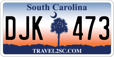 SC license plate DJK473