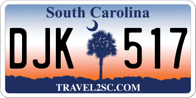 SC license plate DJK517