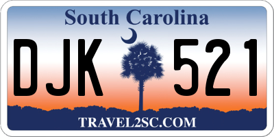 SC license plate DJK521