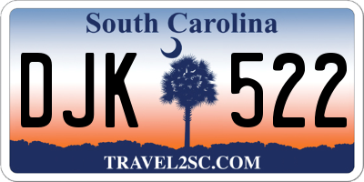 SC license plate DJK522