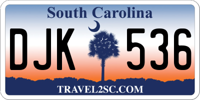 SC license plate DJK536