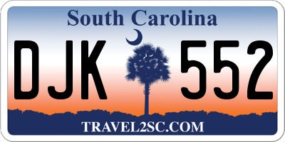 SC license plate DJK552