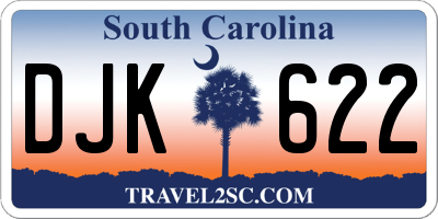 SC license plate DJK622
