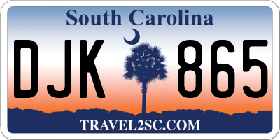 SC license plate DJK865