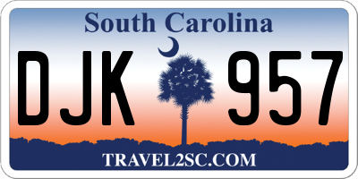 SC license plate DJK957