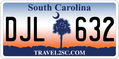SC license plate DJL632