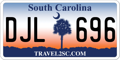 SC license plate DJL696