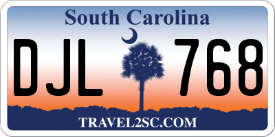 SC license plate DJL768