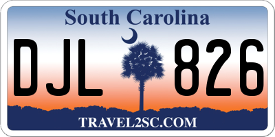 SC license plate DJL826