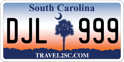 SC license plate DJL999