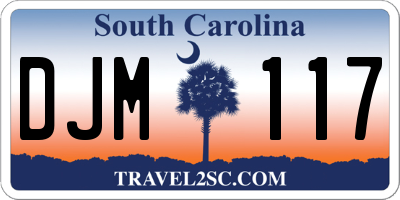 SC license plate DJM117