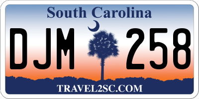 SC license plate DJM258