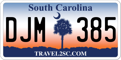 SC license plate DJM385