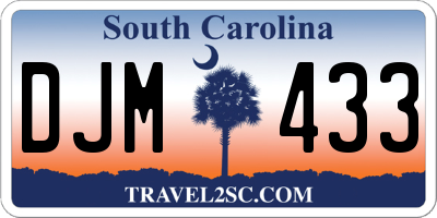 SC license plate DJM433