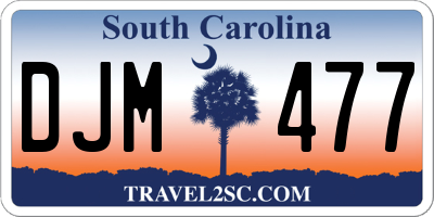 SC license plate DJM477
